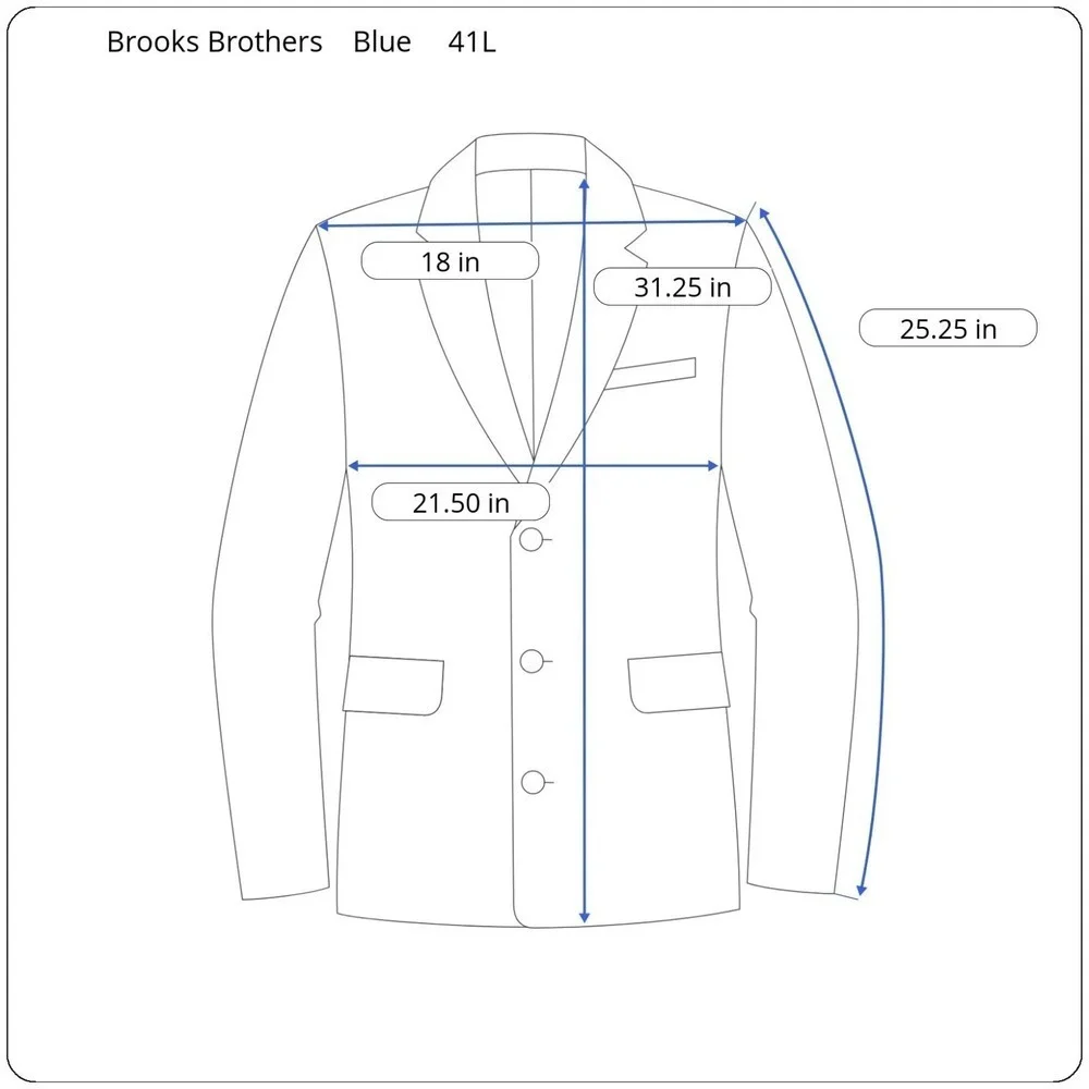 Brooks Brothers Explorer Fitzgerald Mens 41L Navy Blue Performance Jersey Blazer